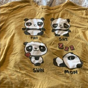 Short sleeve panda shirt
